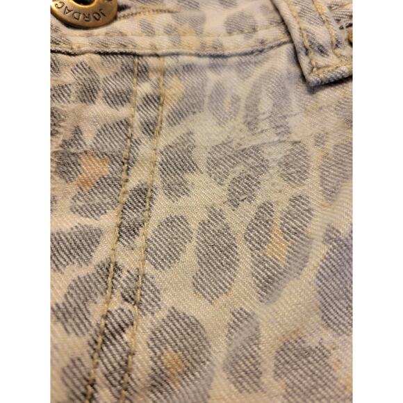 Vtg Jordache Cropped Jeans Tan Black Cheetah Print Mid Rise Skinny Size 14 - Picture 9 of 11